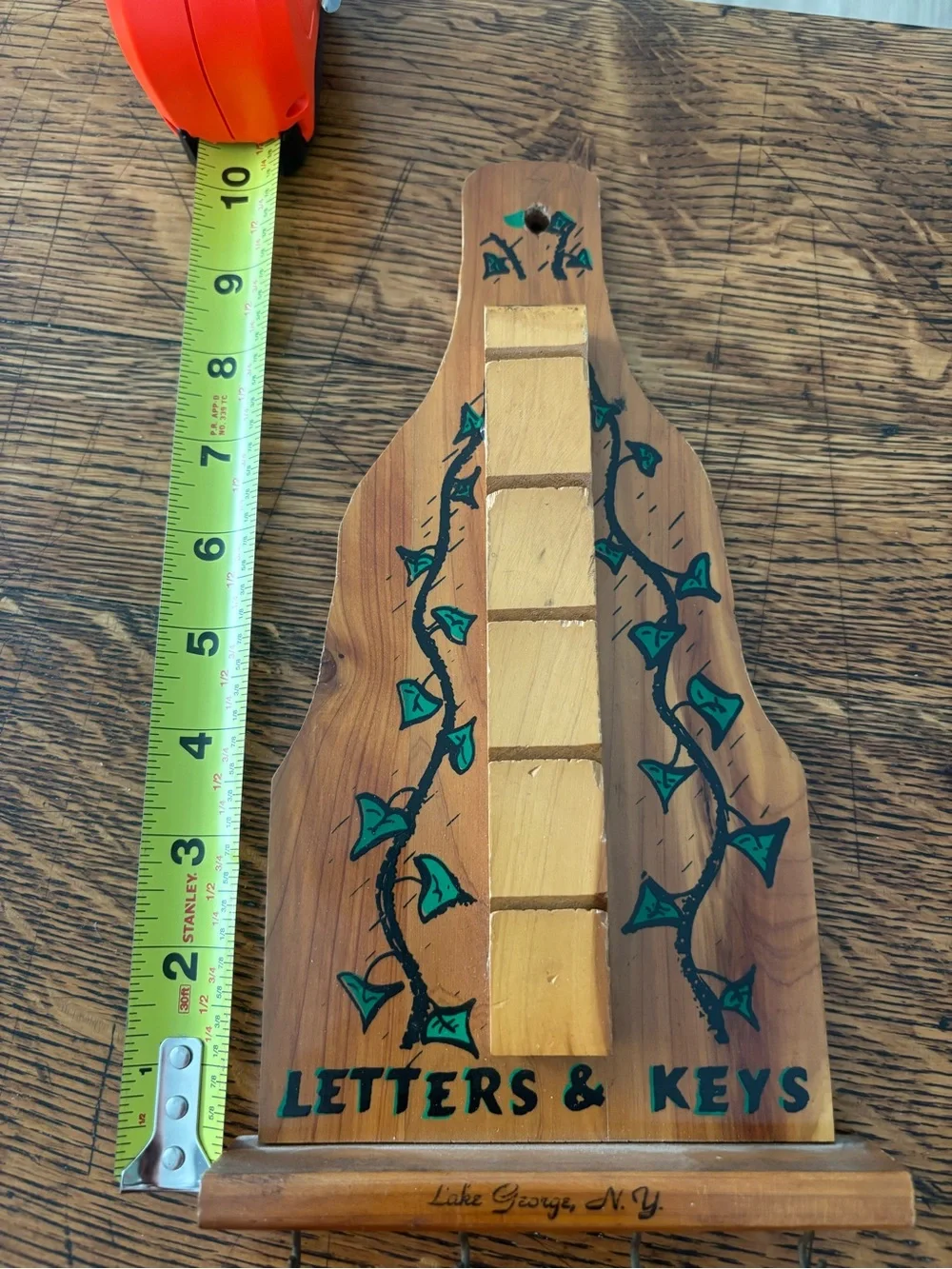 Vintage Hand Painted Rustic Retro Rustic Wooden Mail and Key Organizer